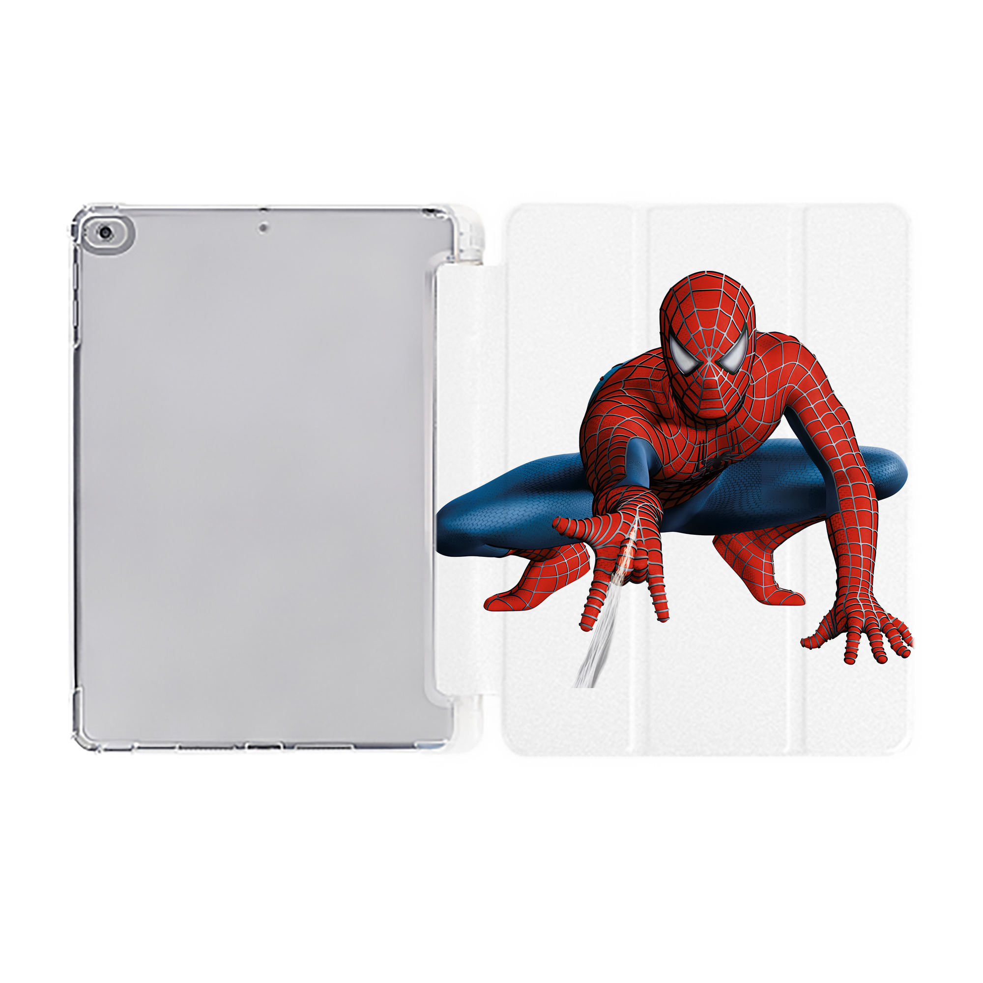 （画像用） Spider Man スパイダーマン IPad ケース ペン収納付き 三つ折りスタンド PUレザー×シリコン 対応機種9.5/10.5/10.9インチ
